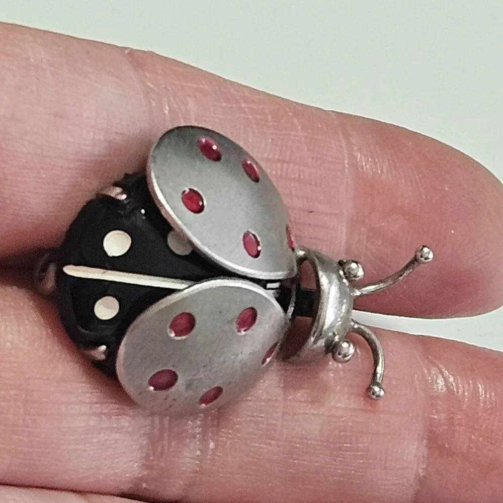 Beau Sterling Silver Vintage Lady Bug Brooch